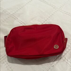 Lululemon Athletica Red and Gold Crossbody Everywhere Belt Bag